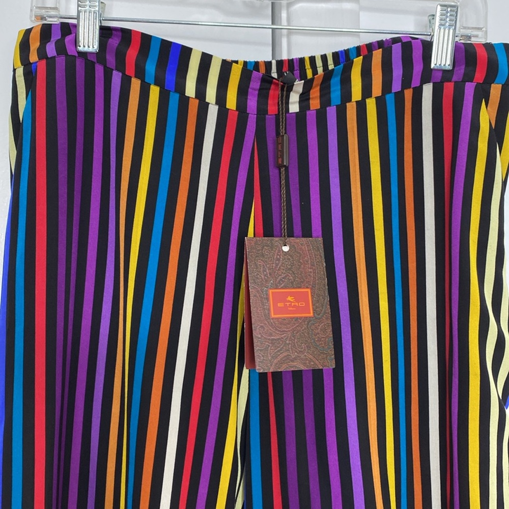 Etro Rainbow Stripe Silk Pants - Picture 5 of 11
